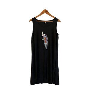 Ava & Lu Peacock Print Dress Size Large Sleeveless